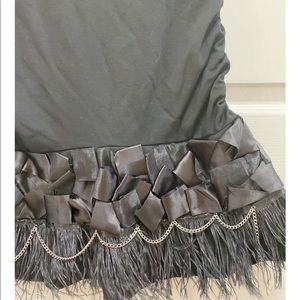 Back tank dress with feather and lace